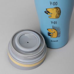 ТЕРМОКРУЖКА AGNESS "ЁЖ" 360МЛ, КОЛБА НЕРЖ.СТАЛЬ 18/10