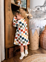 Платье трапеция Mjölk Шахматы, с длинным рукавом