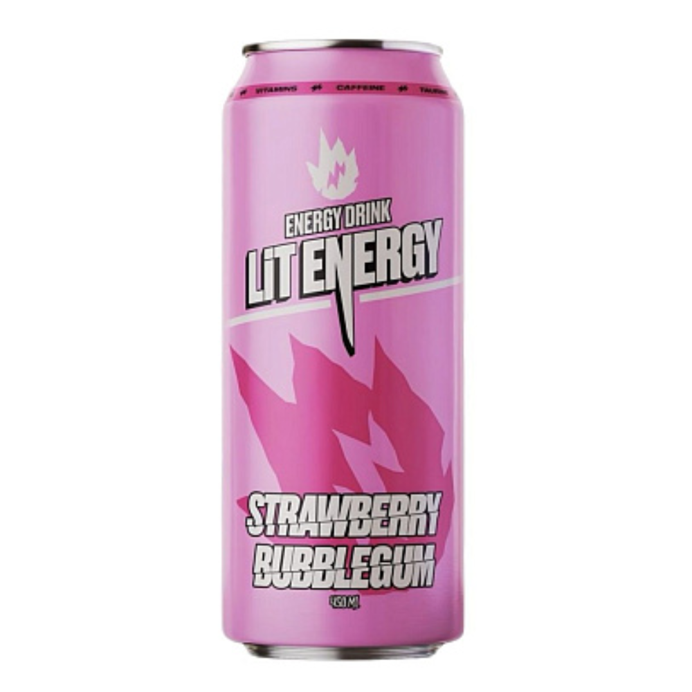 Напиток энергетический Lit Energi Buble Gum Strawberry 0.45 л ж/б