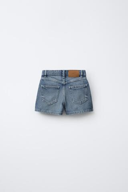 ZARA ДЖИНСОВАЯ ЮБКА-ШОРТЫ, ГОЛУБОЙ