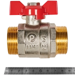 Кран шаровой полнопроходной ROMMER - 1"1/4 (НР/НР, PN40, ручка-бабочка)