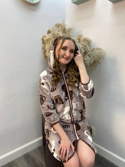 Халат женский "8477 В.Т" молния (Р 304)