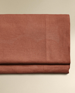 Zara Home - Простыня из постиранного льна (вес 140 гхм2), кирпичный, 210x280 см