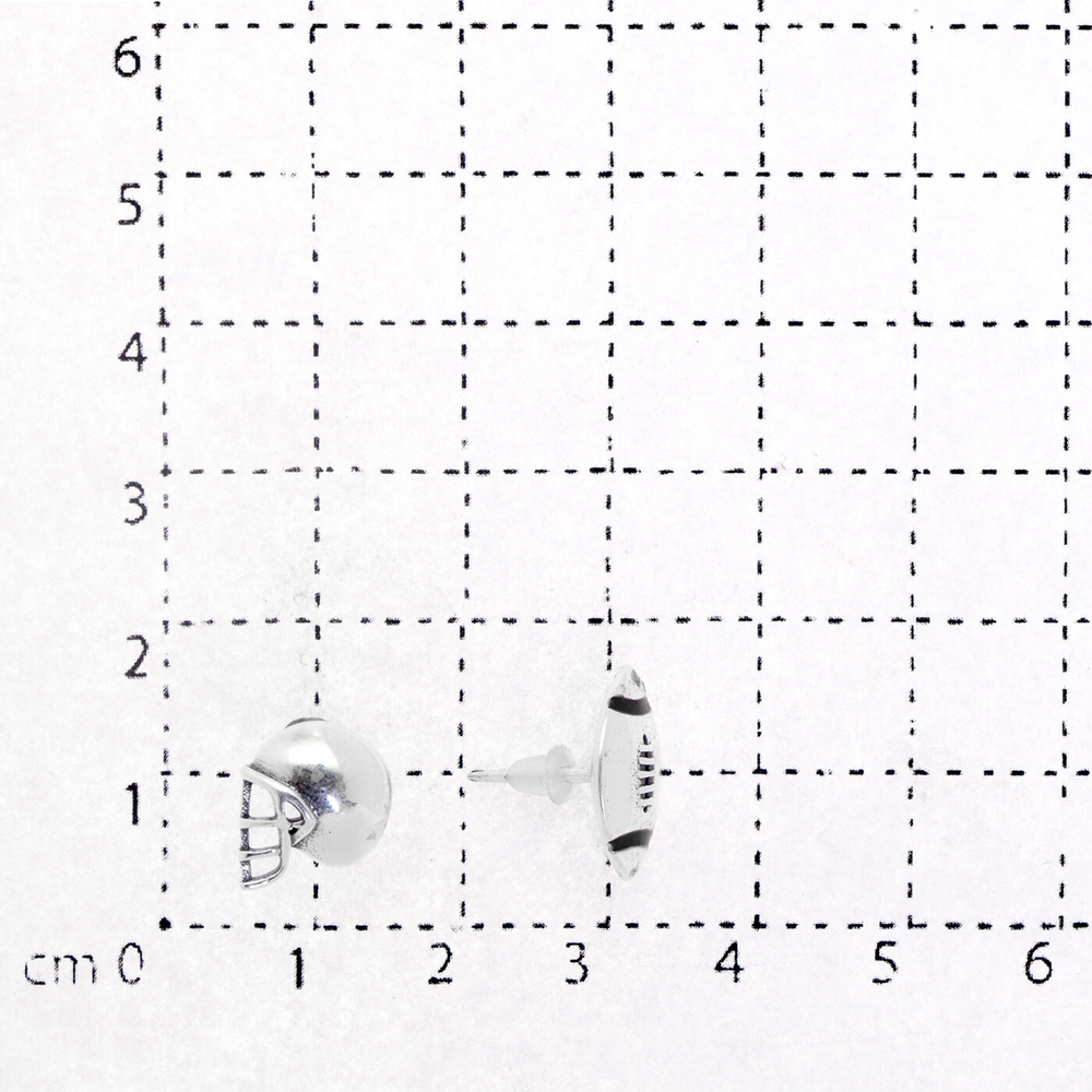 "Регби" серьги в серебряном покрытии из коллекции "Olimpic" от Jenavi с замком пусеты