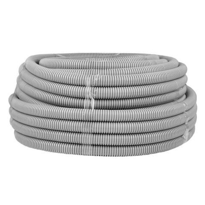 Труба гофр, ПВХ с протяжкой d32 мм (50 м) серая EKF-Plast