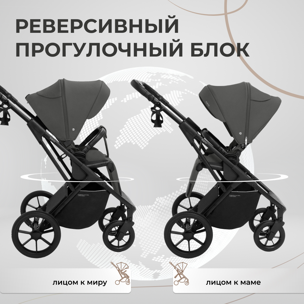 Коляска 2в1 Sweet Baby Porto Dark Grey