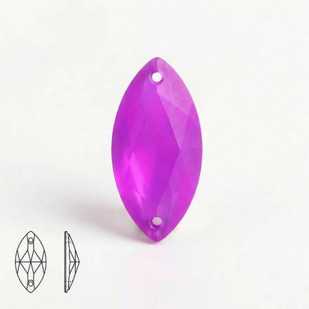 Стразы пришивные из стекла, цвет Neon Purple, форма Navette