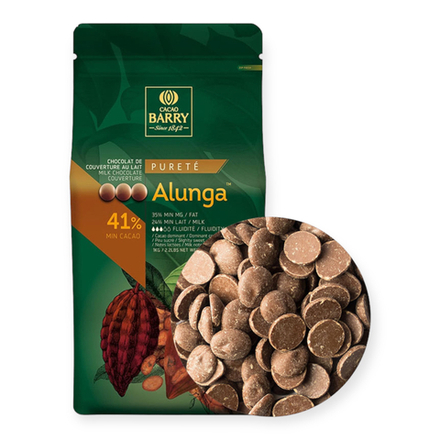 Шоколад молочный "Cacao Barry" ALUNGA 41%,1кг