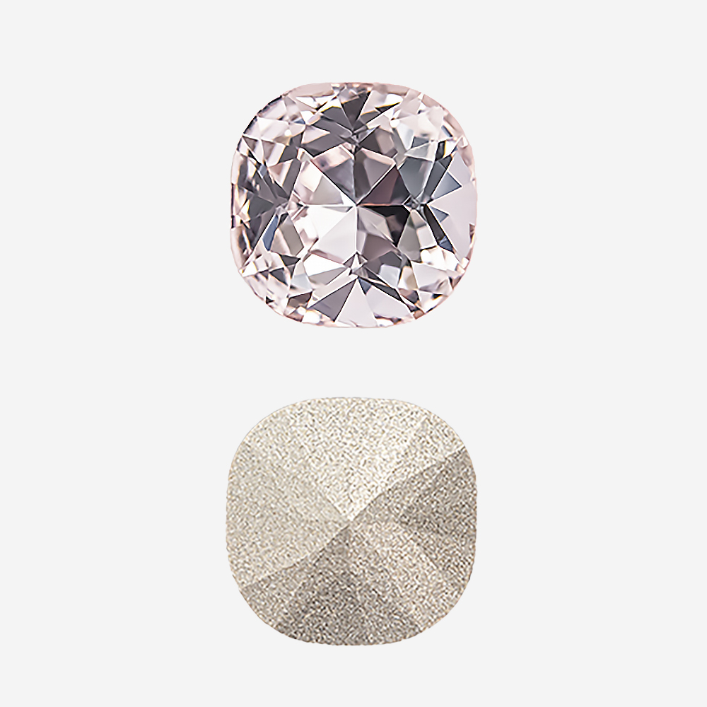 Кристалл Кушон (Сushion), оттенок "Светло-розовый"/"Light Rose", 12мм