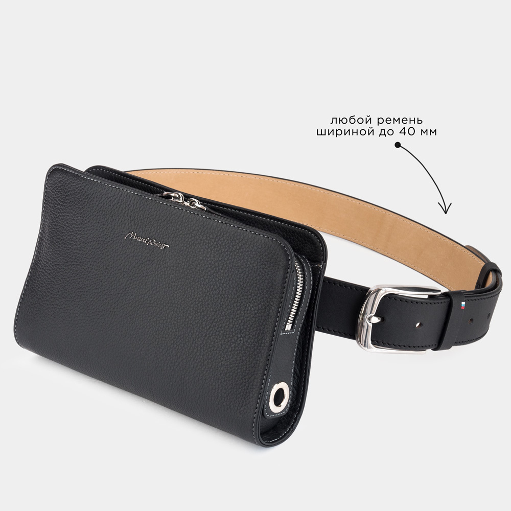 Сумка Emilie из кожи страуса, синего цвета