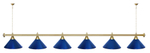 Лампа STARTBILLIARDS 6 пл. (плафоны зеленые,штанга золотая,фурнитура золото)