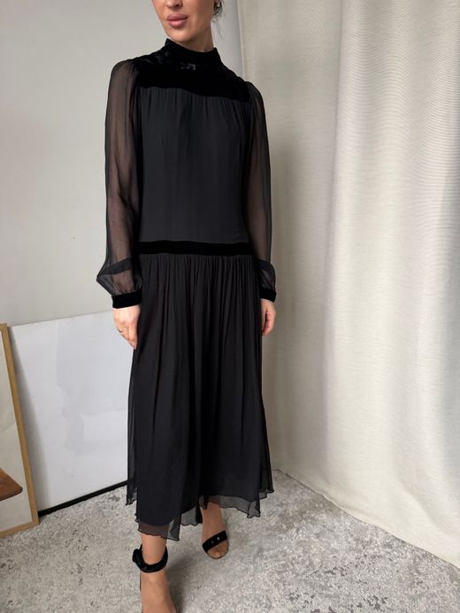 Платье тёмно-серое, S