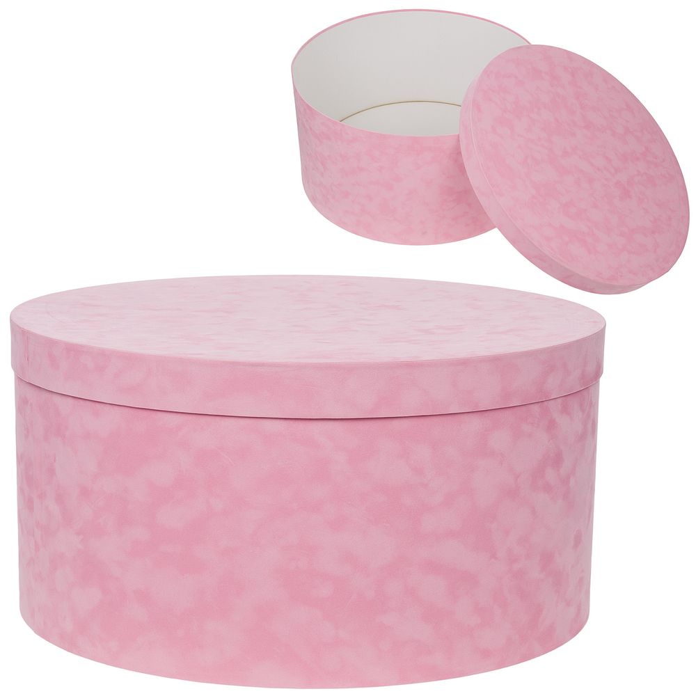 Коробка шляпная (бархат) D60xH30см (Розовый)