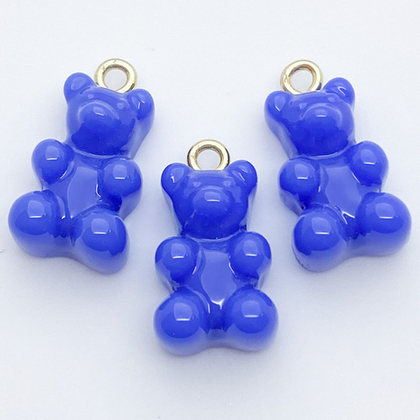 Подвеска Мишка, цвет синий, золотистый бейл, размер 17*11 мм, цена за 1 шт