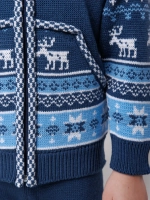 Кофта вязаная на молнии с капюшоном