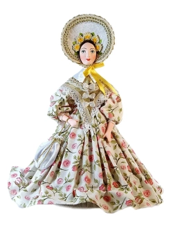 Кукла коллекционная Барышня в летнем ситцевом платье 19 века