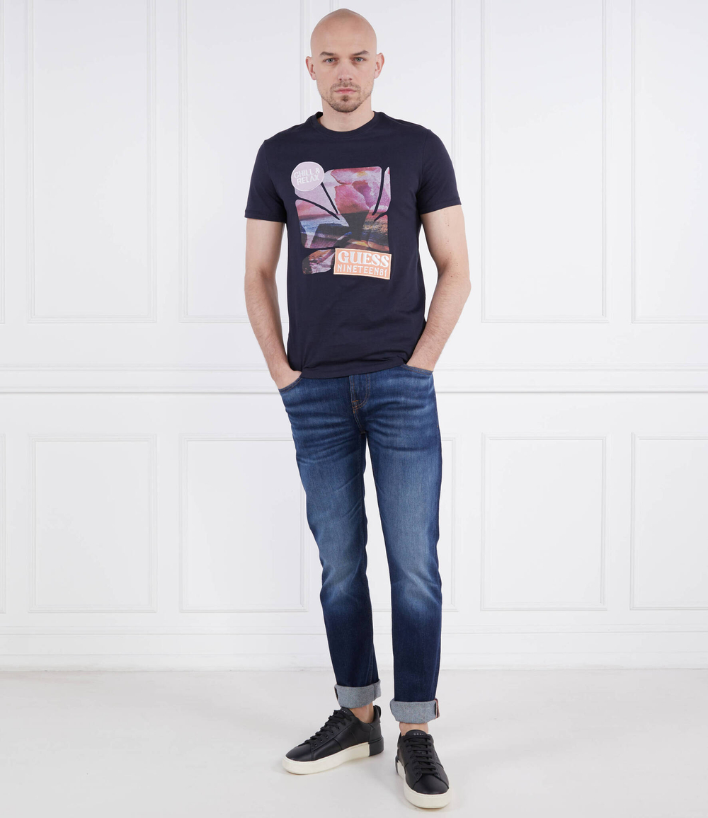 Футболка SUNSET FLOWER GUESS - темно-синий(M3GI29 I3Z14)