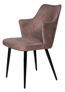 Стул с подлокотниками HUNT, 360гр., иск. замша Apache 9 Dark Beige, опоры черные, конус