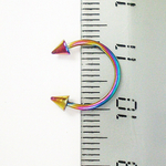 Подкова для пирсинга диаметр 10 мм, с конусами 3 мм, толщиной 1,2мм. Медицинская сталь, титановое анодирование