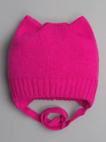 Шапка для девочки с ушками осенняя