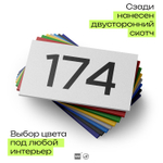 Номер на дверь 174, табличка на дверь для офиса, квартиры, кабинета, аудитории, склада, белая 120х70 мм, Айдентика Технолоджи