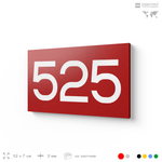 Номер на дверь 525, табличка на дверь для офиса, квартиры, кабинета, аудитории, склада, красная 120х70 мм, Айдентика Технолоджи