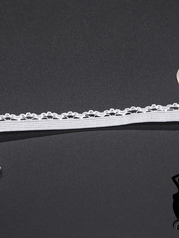 001 51 Резинка ажурная 11 мм Греция, белый 001