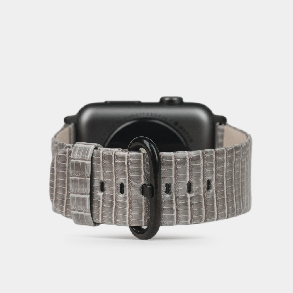 Ремешок для Apple Watch 42/44/45/49mm Classic из кожи ящерицы серого цвета