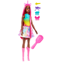 Barbie - Кукла единорог с длинными волосами HRR01