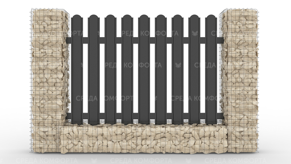 Забор из евроштакетника ZBR0057