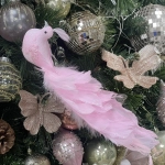 Фигурка новогодняя «Королевская птица» 33 см, розовый