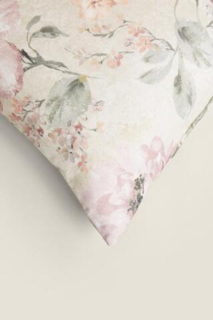 ZARA HOME ЧЕХОЛ ДЛЯ ДЕКОРАТИВНОЙ ПОДУШКИ С ЦВЕТОЧНЫМ УЗОРОМ, ЗЕЛЕНЫЙ