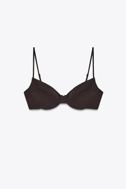 ZARA ТОП БИКИНИ НА КОСТОЧКАХ, ШОКОЛАДНЫЙ