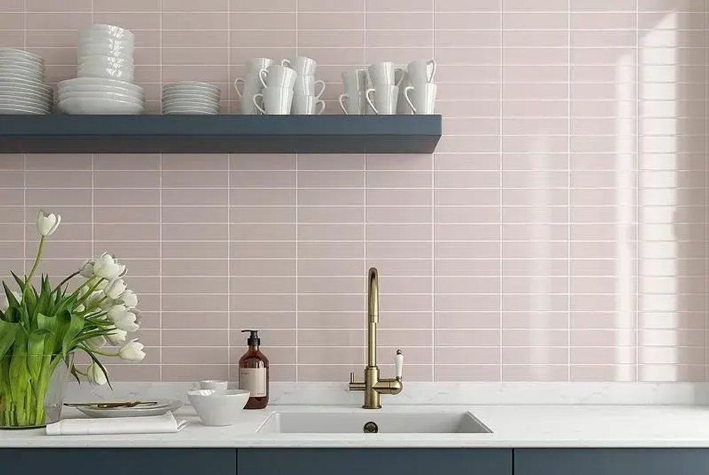Керамическая плитка Equipe Costa Nova Pink Stony Glossy 28448 настенная 5х20 см