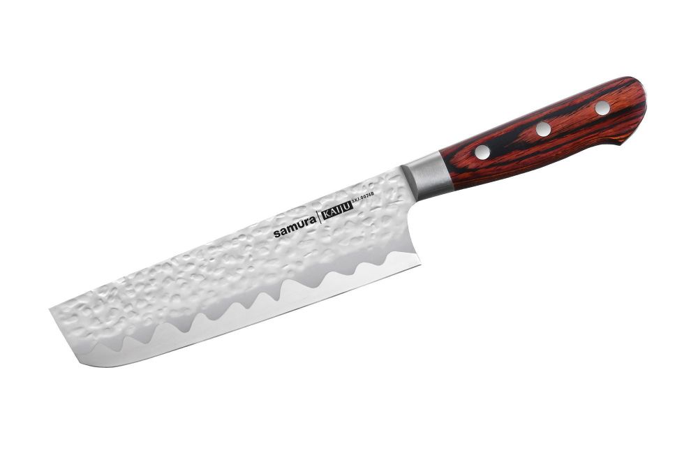 Нож кухонный Samura KAIJU Накири 16,7 см, AUS-8, дерево, с больстером