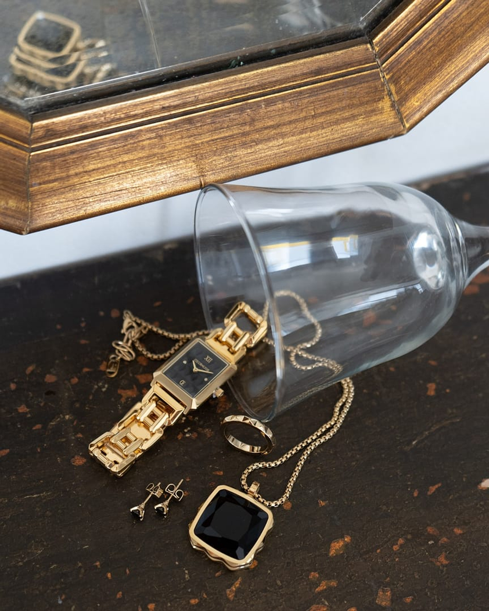 Серьги Coeur de Lion Black-Gold 0207/21-1316