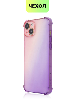 Чехол BROSCORP для Apple iPhone 15 Plus (арт.IP15PLUS-HARD-TPU-PINK-PURPLE )