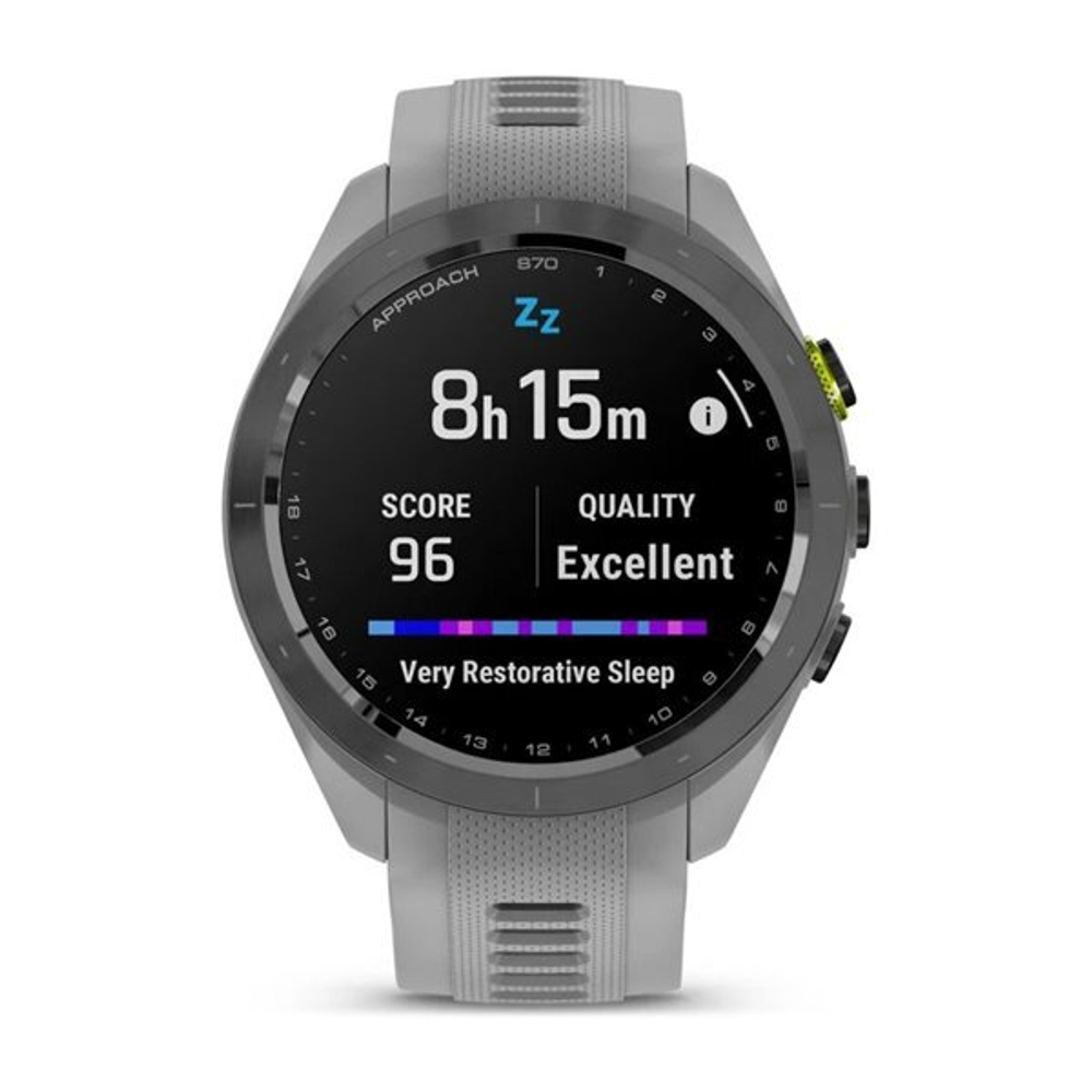 Умные часы Garmin Approach S70 (42 мм) с черным керамическим безелем и серым ремешком