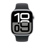 Умные часы Apple Watch Series 10 GPS, 46mm, Silver Aluminium Case with Sport Band M/L, Black (Черный)