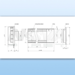 Воздушный шумозащитный клапан NovaPROF КИВ-125 с фильтром, вентканалом 0,5 м. и фасадной алюминиевой решеткой