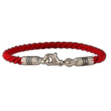 1500171 Текстильный, красный браслет 3 мм