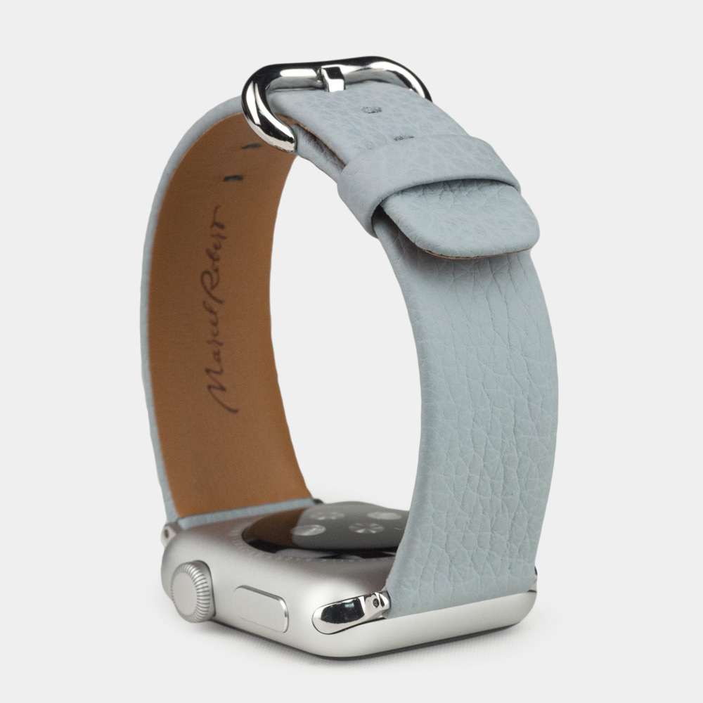 Ремешок для Apple Watch 44/45/46 mm из кожи теленка, голубого цвета