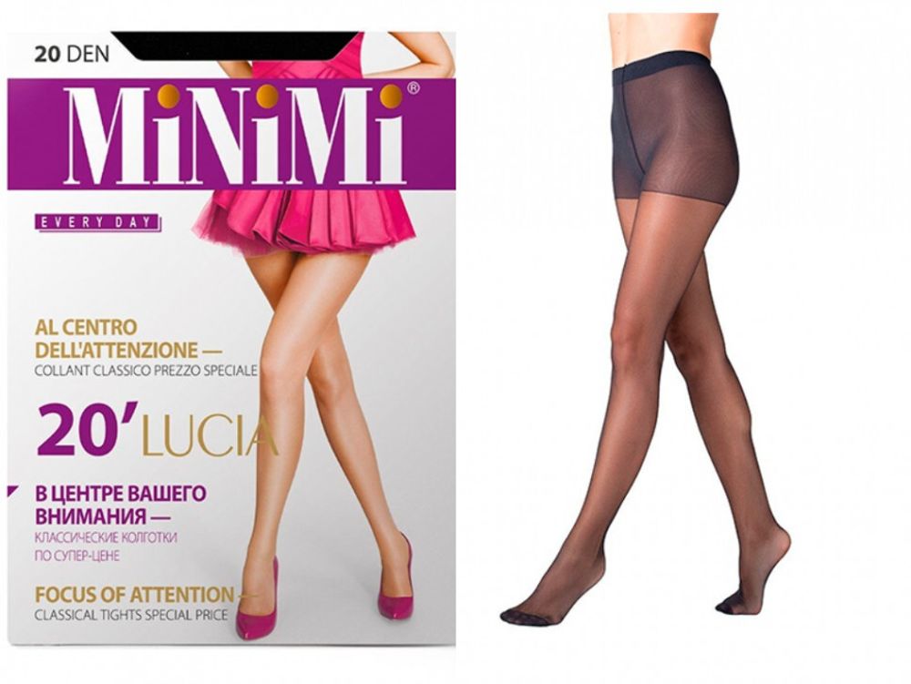 MiNiMi LUCIA колготки класс. с шортиками 20 den nero р.4 (L)