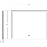 Зеркало BelBagno 100 SPC-GRT-1000-800-LED-TCH-SND с подсветкой с голосовым управлением и подогревом