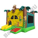 Коммерческий надувной батут "Джунгли" с крышей
