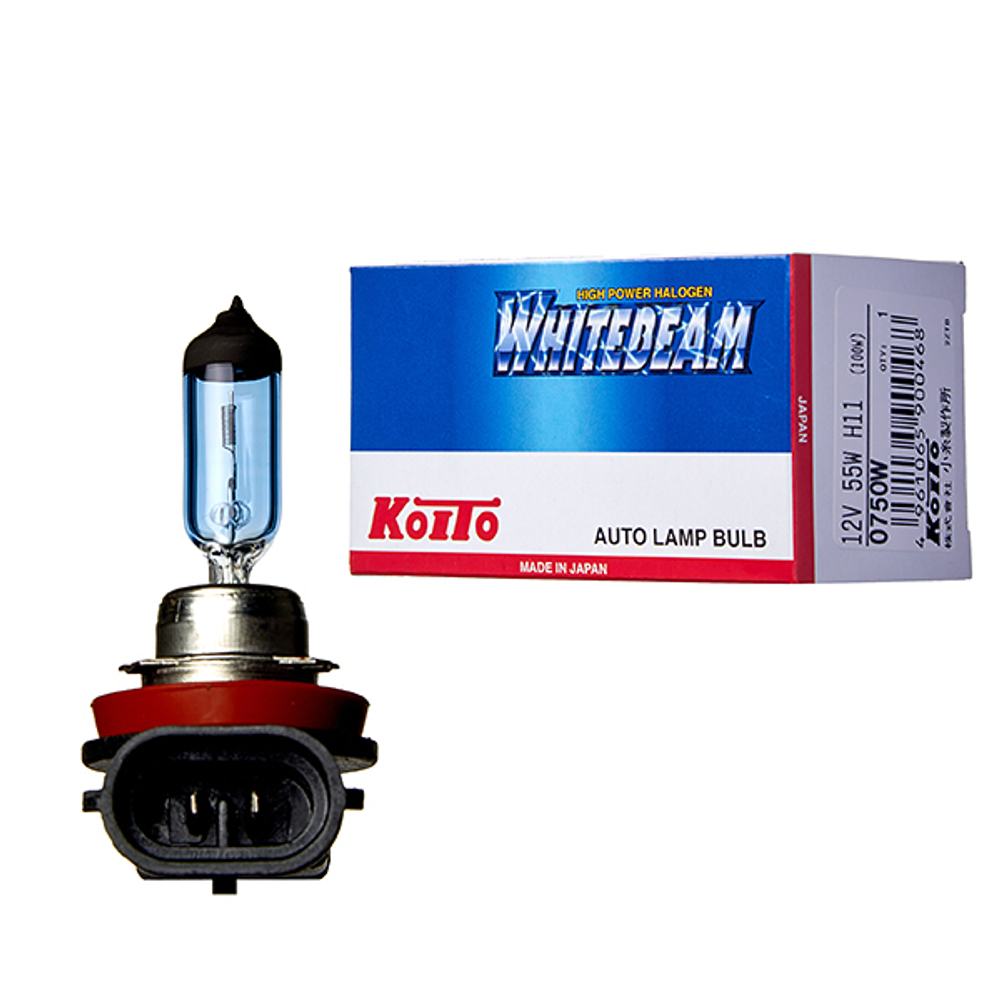 Лампа высокотемпературная Koito Whitebeam H11 12V 55W (100W) 4000K (уп. 1 шт.) 0750W