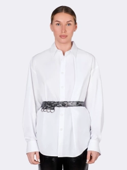 Ремень со шлевками черный "Рептилия" OLA OLA