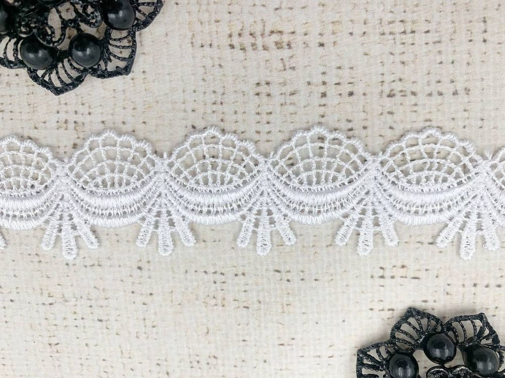 Кружево плетёное, ш. 3,5 см, белый
