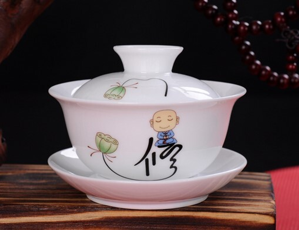 268021.3 Гайвань ДАО "Мудрец" 120мл. h=65 мм, d=93 мм, фарфор белый