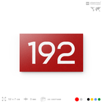 Номер на дверь 192, табличка на дверь для офиса, квартиры, кабинета, аудитории, склада, красная 120х70 мм, Айдентика Технолоджи